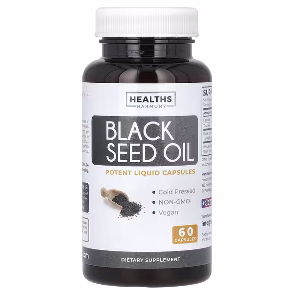 Healths Harmony, Black Seed Oil, 60 Capsules (500 mg per Capsule)