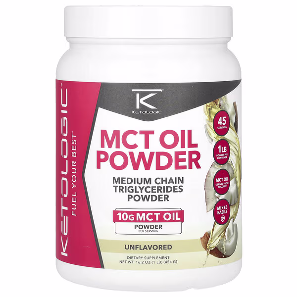 KetoLogic, MCT Oil Powder, Unflavored, 16.2 oz (454 g)
