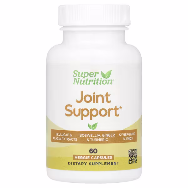 Super Nutrition, Joint Support with Olive Extract, Rutin, Boswellia Extract, and Ginger Extract, 60 Veggie Capsules
