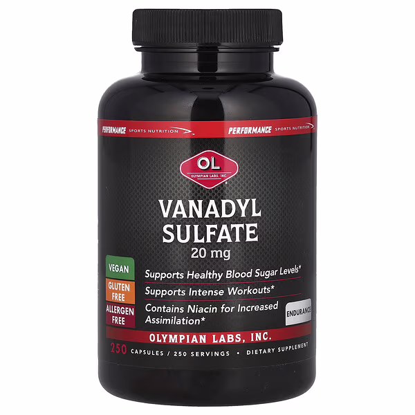 Olympian Labs, Vanadyl Sulfate, 20 mg, 250 Capsules