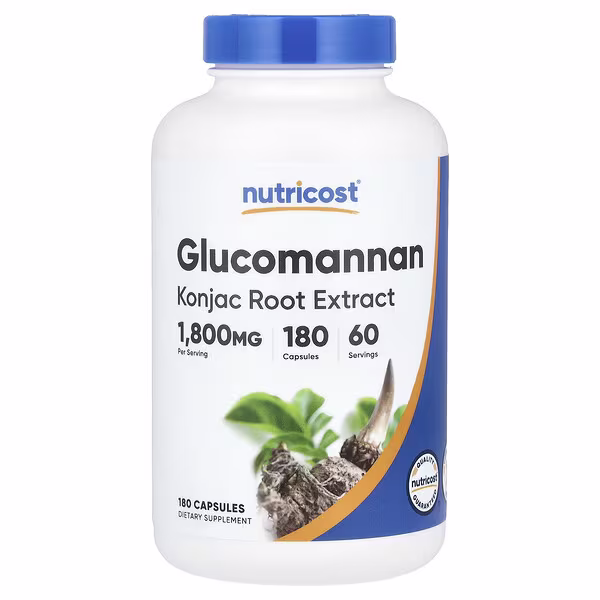 Nutricost, Glucomannan Konjac Root Extract, 180 Capsules (600 mg per Capsule)