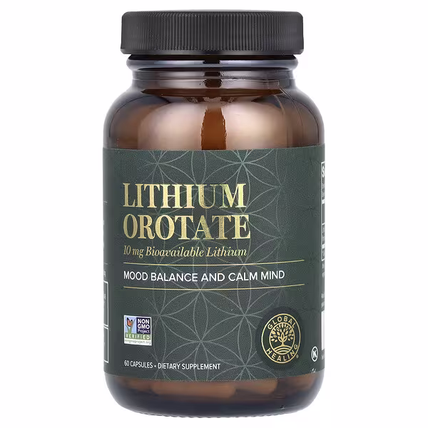 Global Healing, Lithium Orotate, 60 Capsules (10 mg per Capsule)