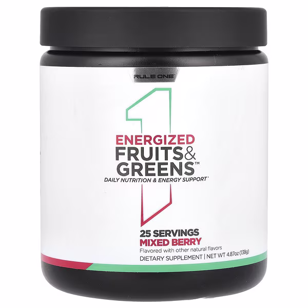 Rule One Proteins, Energized Fruits & Greens, Mixed Berry, 4.87 oz (138 g)