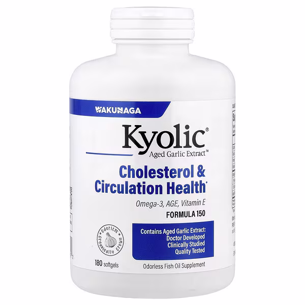 Kyolic, Aged Garlic Extract™, Cholesterol & Circulation Health, 180 Softgels