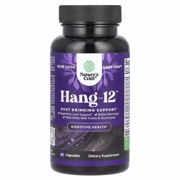 Nature's Craft, Hang-12, Post Drinking Support, 60 Capsules