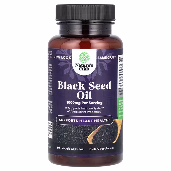 Nature's Craft, Black Seed Oil, 60 Veggie Capsules (500 mg per Capsule)