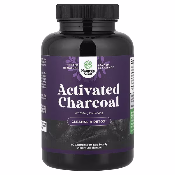 Nature's Craft, Activated Charcoal, 90 Capsules (400 mg per Capsule)
