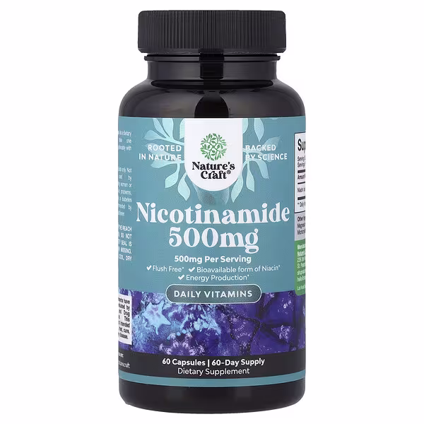 Nature's Craft, Nicotinamide , 500 mg , 60 Capsules