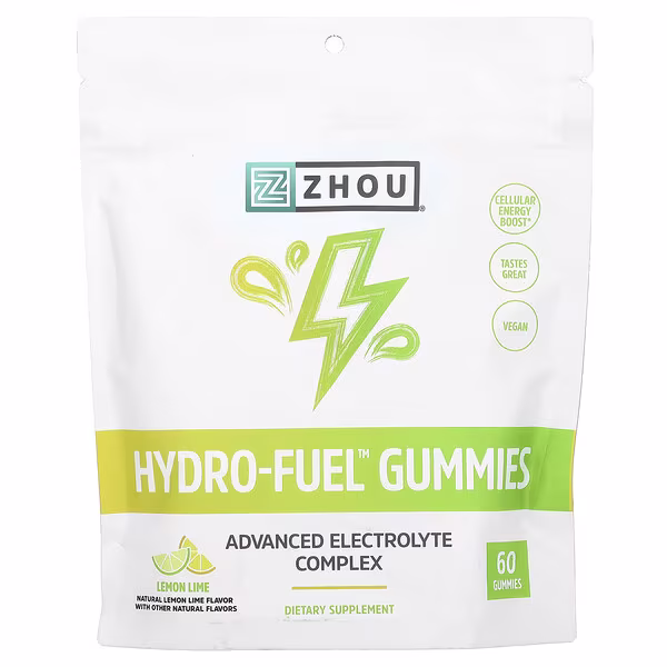 Zhou Nutrition, Hydro-Fuel Gummies, Lemon Lime, 60 Gummies