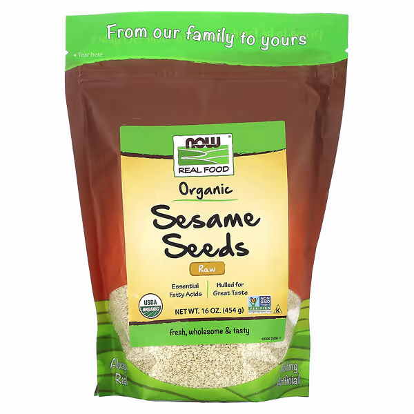 NOW Foods, Real Food, Organic Raw Sesame Seeds, 16 oz (454 g)