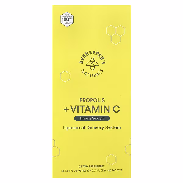 Beekeeper's Naturals, Propolis + Vitamin C, 12 Packets, 0.27 fl oz (8 ml) Each