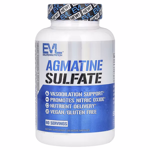 EVLution Nutrition, Agmatine Sulfate, 120 Veggie Capsules (500 mg per Capsule)