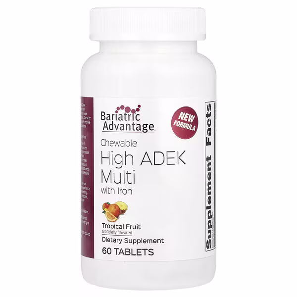 Bariatric Advantage, Chewable High ADEK Multi with Iron, Tropical Fruit, 60 Tablets