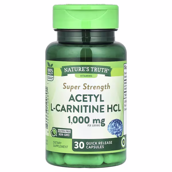Nature's Truth, Acetyl L-Carnitine HCL, Super Strength, 30 Quick Release Capsules (500 mg per Capsule)