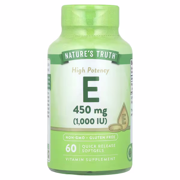 Nature's Truth, Vitamin E, High Potency, 450 mg (1,000 IU), 60 Quick Release Softgels