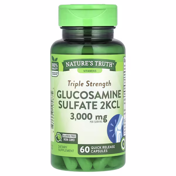 Nature's Truth, Triple Strength Glucosamine Sulfate 2KCL, 60 Quick Release Capsules (1,000 mg per Capsule)