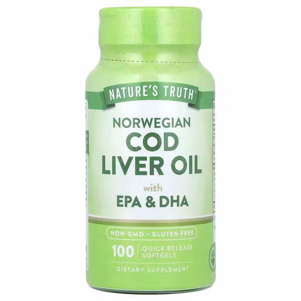 Nature's Truth, Norwegian Cod Liver Oil with EPA & DHA, 100 Quick Release Softgels
