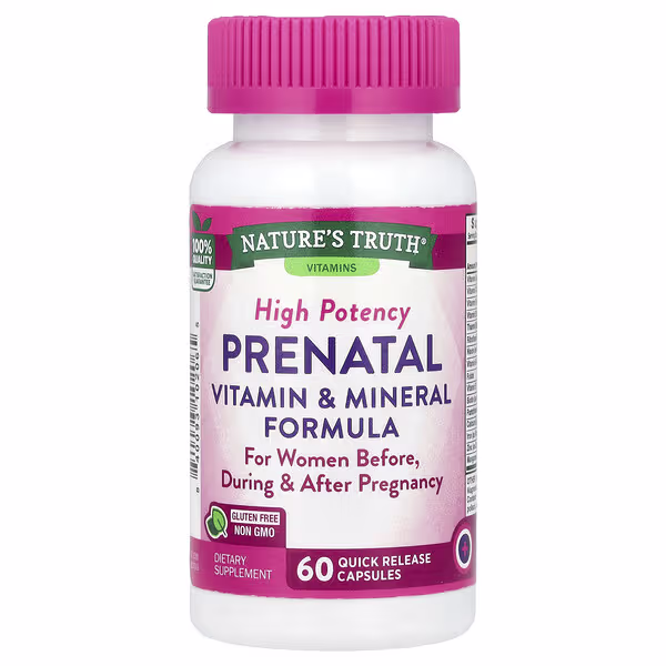 Nature's Truth, High Potency Prenatal Vitamin & Mineral Formula, 60 Quick Release Capsules