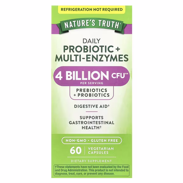 Nature's Truth, Daily Probiotic + Multi-Enzymes, 60 Vegetarian Capsules
