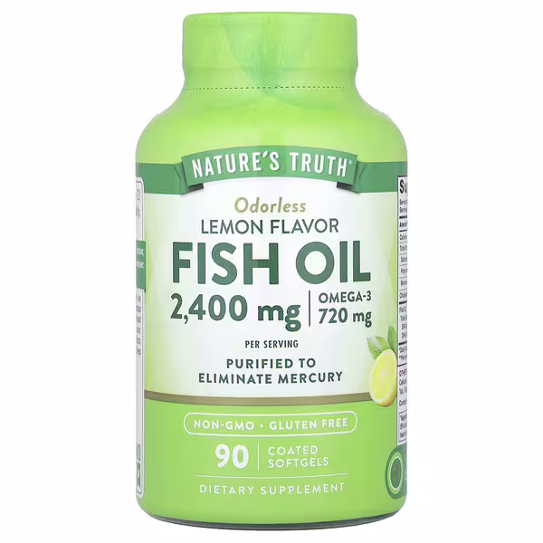 Nature's Truth, Fish Oil, Lemon, 90 Coated Softgels (1,200 mg per Softgel)