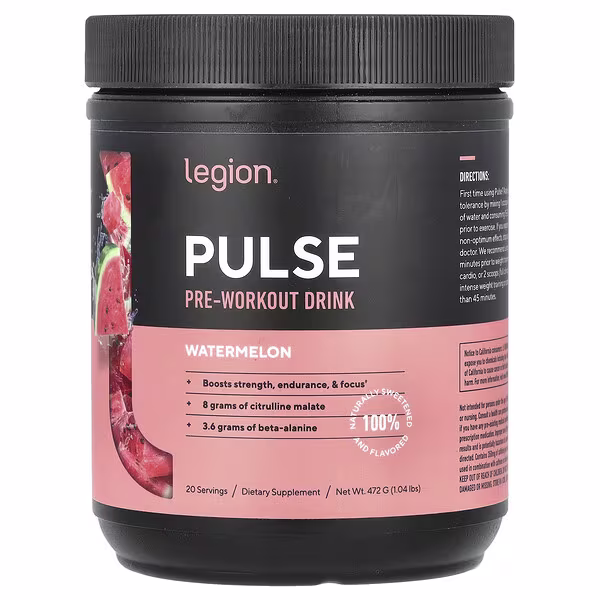 Legion Athletics, Pulse, Pre-Workout Drink, Watermelon, 1.04 lbs (472 g)