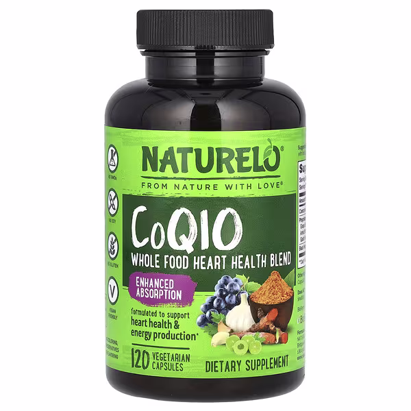 NATURELO, CoQ10, Whole Food Heart Health Blend, 120 Vegetarian Capsules