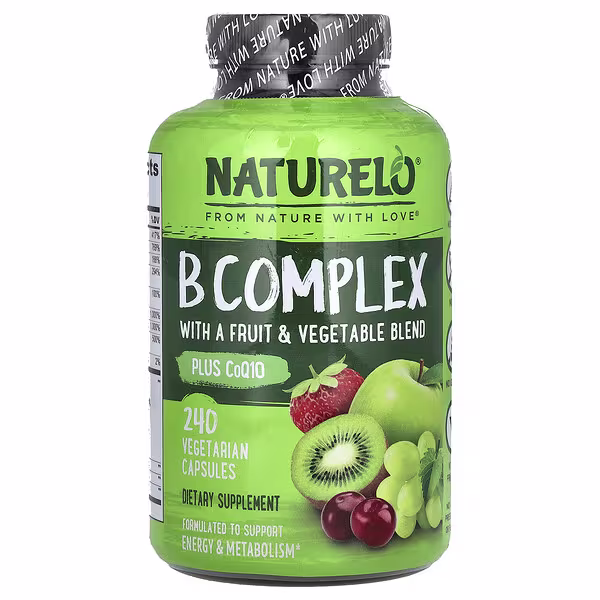 NATURELO, B Complex with a Fruit & Vegetable Blend, Plus CoQ10, 240 Vegetarian Capsules