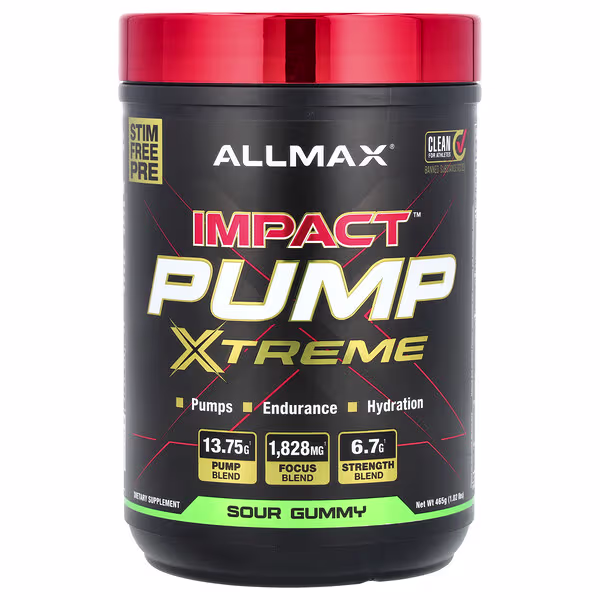 ALLMAX, IMPACT™ PUMP XTREME, Sour Gummy, 1.02 lbs (465 g)