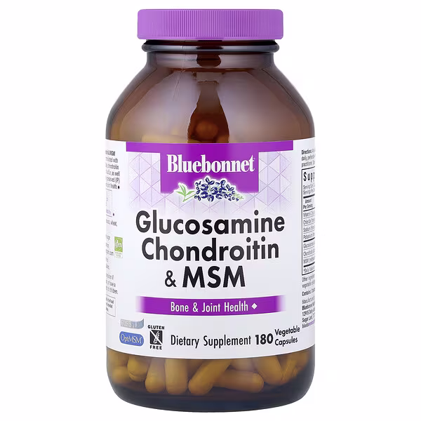 Bluebonnet Nutrition, Glucosamine Chondroitin & MSM, 180 Vegetable Capsules