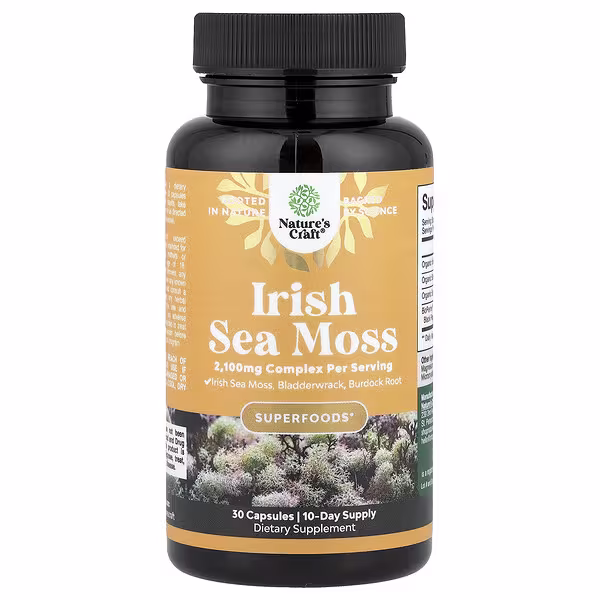Nature's Craft, Irish Sea Moss, 30 Capsules
