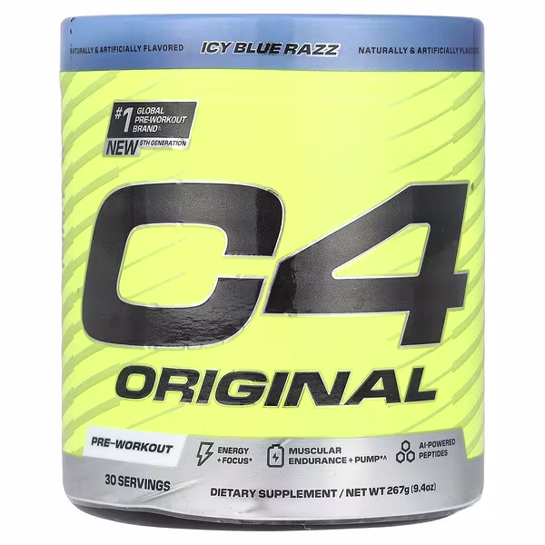 C4 / Cellucor, C4® Original, Pre-Workout, Icy Blue Razz, 9.4 oz (267 g)