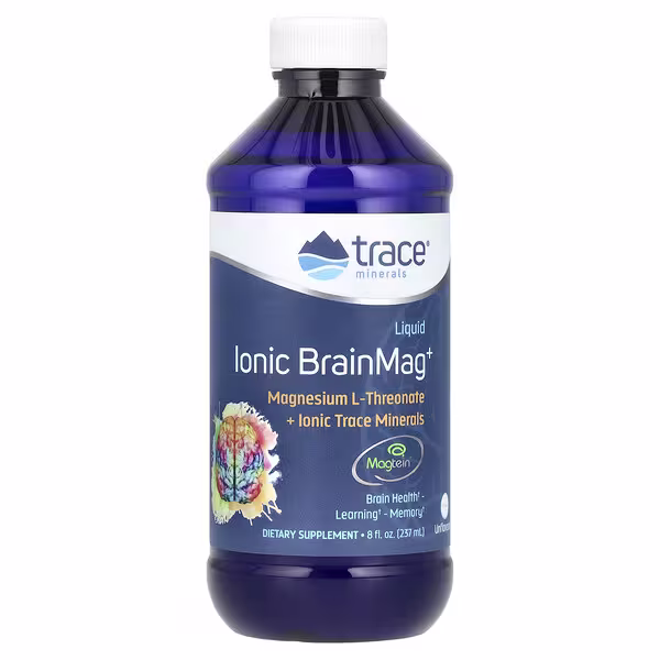 Trace, Liquid Ionic BrainMag+, Unflavored, 8 fl oz (237 ml)