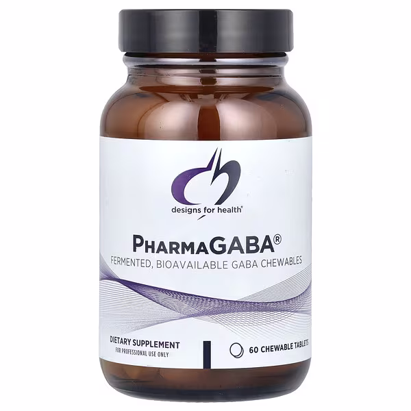 Designs For Health, PharmaGABA®, 60 Chewable Tablets (100 mg per Tablet)