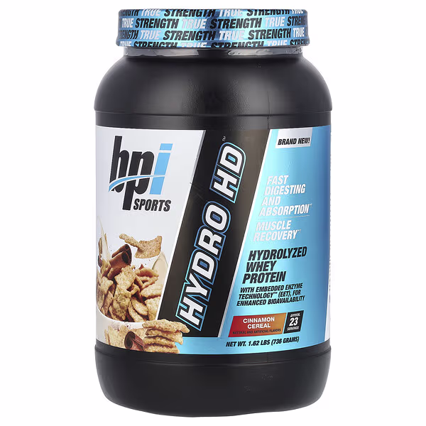 BPI Sports, Hydro HD™, Hydrolyzed Whey Protein, Cinnamon Cereal, 1.62 lbs (736 g)