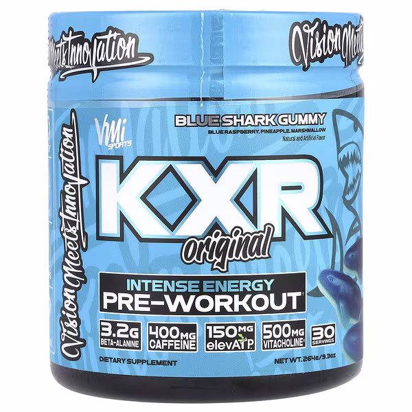 VMI Sports, KXR Original, Intense Energy Pre-Workout, Blue Shark Gummy, 9.3 oz (264 g)