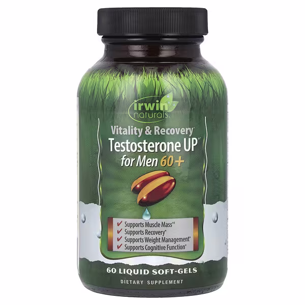 Irwin Naturals, Testosterone UP for Men 60+, 60 Liquid Softgels