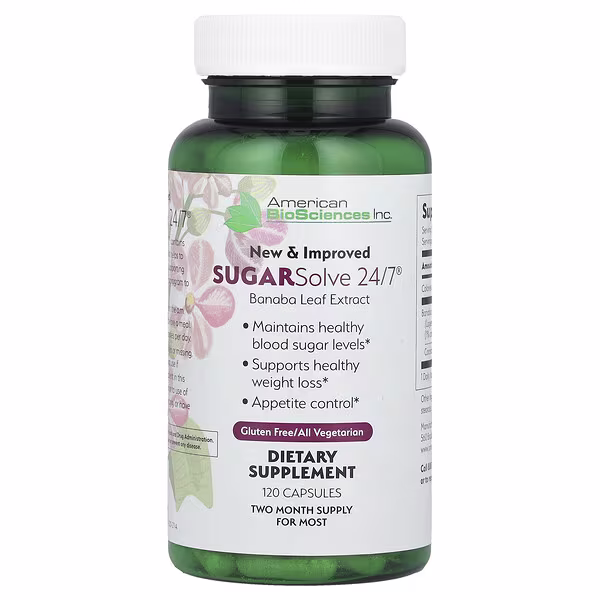 American Biosciences, SUGARSolve 24/7®, 120 Capsules