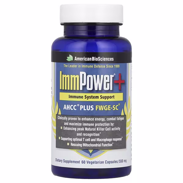 American Biosciences, ImmPower®+, AHCC® Plus FWGE-SC®, 60 Vegetarian Capsules