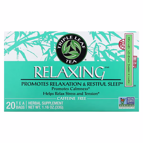 Triple Leaf Tea, Relaxing, Caffeine Free, 20 Tea Bags, 1.16 oz (33 g)