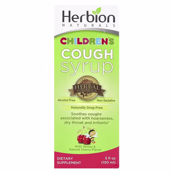 Herbion Naturals, Children's Cough Syrup, Alcohol Free, With Honey & Natural Cherry , 5 fl oz (150 ml)