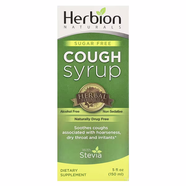 Herbion Naturals, Sugar Free Cough Syrup with Stevia, Alcohol Free , 5 fl oz (150 ml)