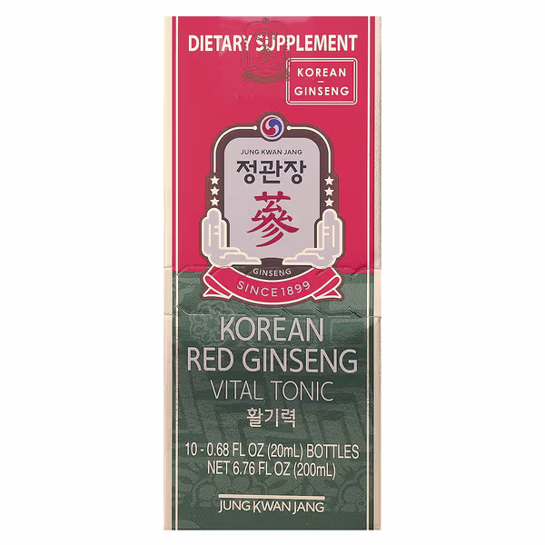JungKwanJang, Korean Red Ginseng Vital Tonic, 10 Bottles, 0.68 fl oz (20 ml) Each