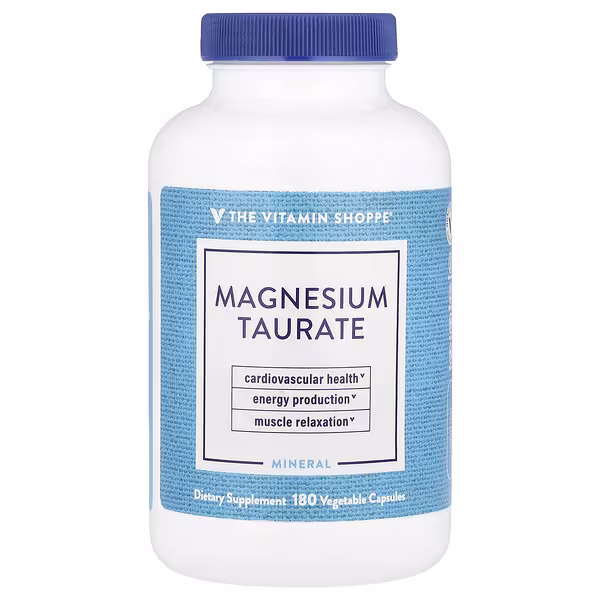 The Vitamin Shoppe, Magnesium Taurate, 180 Vegetable Capsules (62.5 mg per Capsule)
