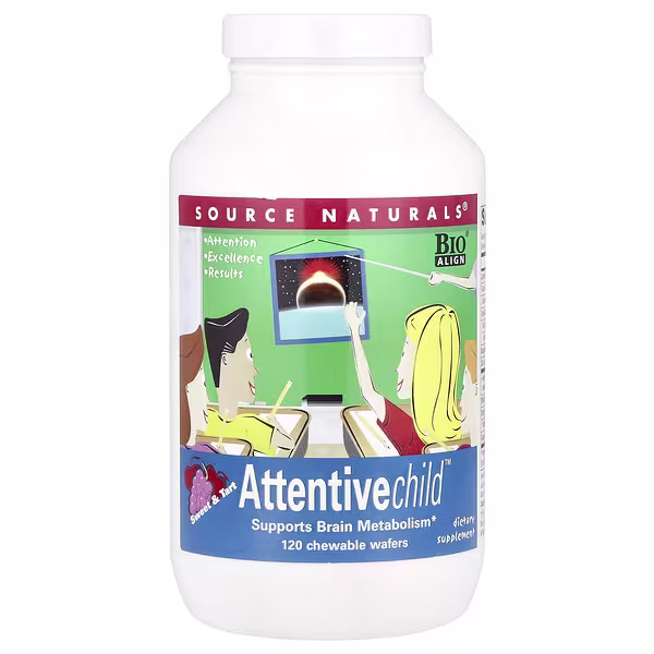 Source Naturals, Attentive Child™, Sweet & Tart, 120 Chewable Wafers