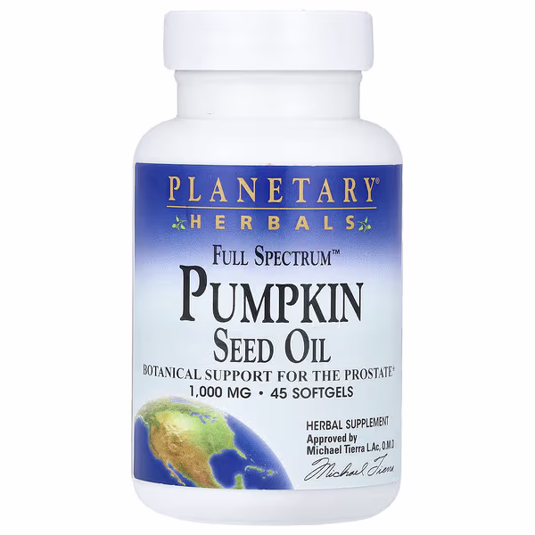 Planetary Herbals, Full Spectrum™ Pumpkin Seed Oil, 1,000 mg, 45 Softgels