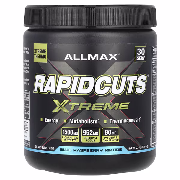 ALLMAX, Rapidcuts® Xtreme, Blue Raspberry Riptide, 8.29 oz (235 g)