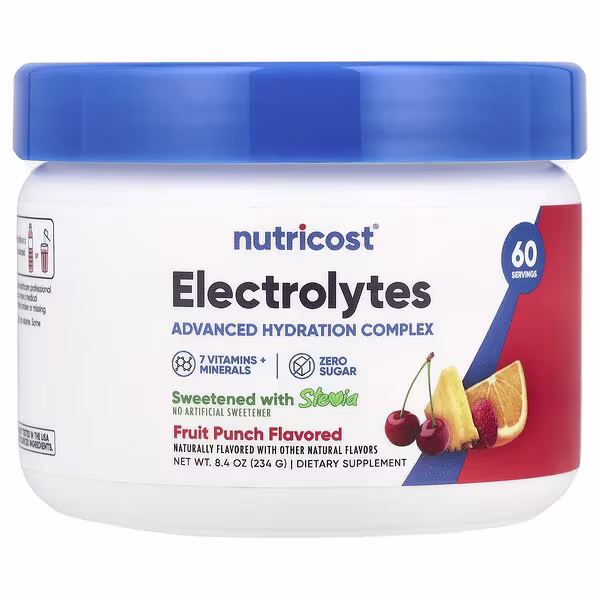 Nutricost, Electrolytes, Advanced Hydration Complex, Fruit Punch, 8.4 oz (234 g)