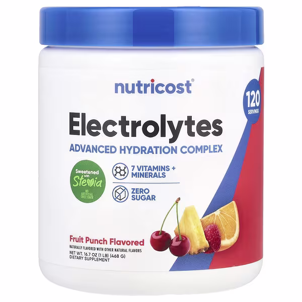 Nutricost, Electrolytes, Advanced Hydration Complex, Fruit Punch, 1 lb (468 g)