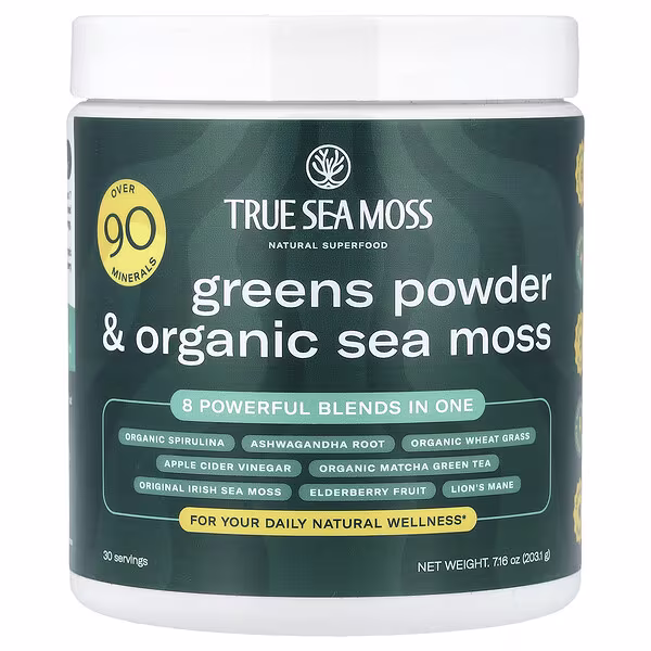 True Sea Moss, Natural Superfood, Greens Powder & Organic Sea Moss, 7.16 oz (203.1 g)