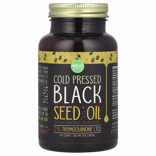 Maju Superfoods, Cold-Pressed Black Seed Oil, 500 mg, 60 Capsules